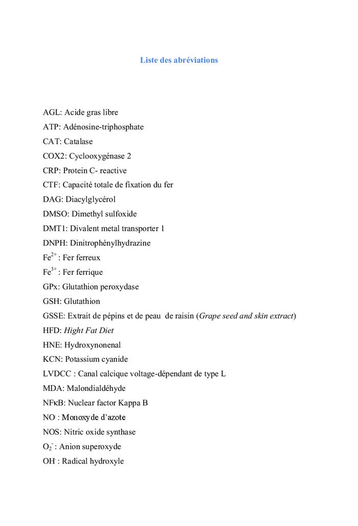 Obésité et stress oxydatif musculaire
