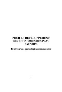 Pour le développement des économies des pays pauvres