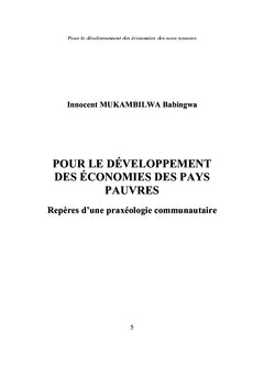Pour le développement des économies des pays pauvres