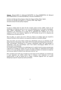 Cancer colorectal : Approche thérapeutique en Algérie
