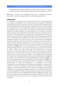 Le developpement des ressources humaines de l'education et de la formation