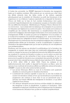 Le developpement des ressources humaines de l'education et de la formation