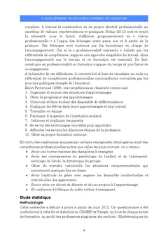 Le developpement des ressources humaines de l'education et de la formation