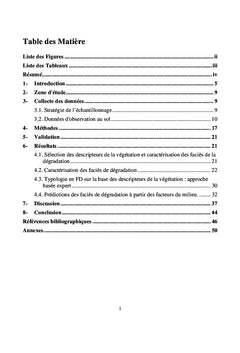 Indicateurs de suivi de la dynamique de dégradation qualitative