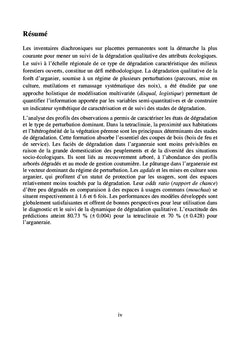 Indicateurs de suivi de la dynamique de dégradation qualitative
