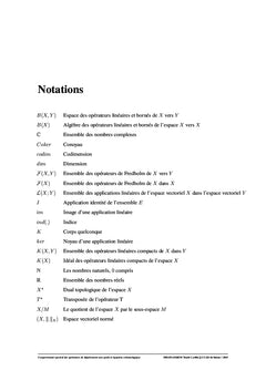 Théorie Spectrale des opérateurs