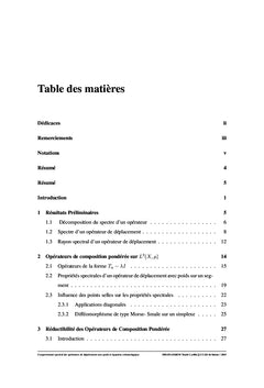 Théorie Spectrale des opérateurs