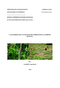 Dynamique de l'occupation des terres dans la commune de Boura