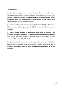 Dynamique de l'occupation des terres dans la commune de Boura