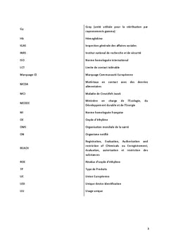La biocompatibilité des résidus d'OE suite à la stérilisation de DM