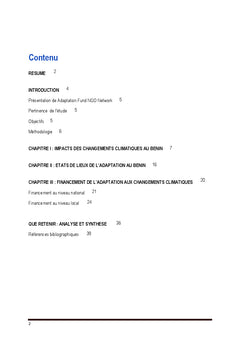 Financement de l'Adaptation au Changement Climatique au BENIN