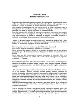 Pratiques culturelles, contextes de violence et identité