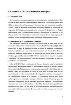 Vulnérabilité sismique des bâtiments en maçonnerie