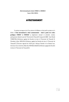 Droit international et droit communautaire