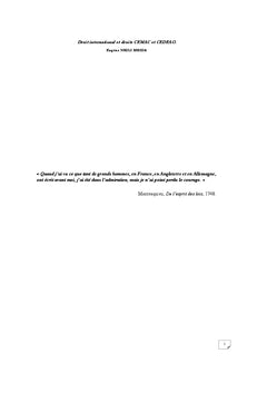 Droit international et droit communautaire