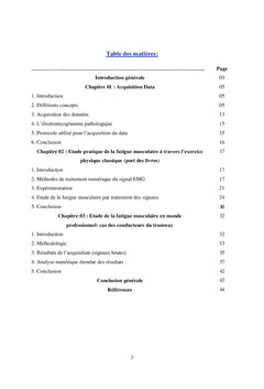 Fatigue musculaire : Acquisition & analyse
