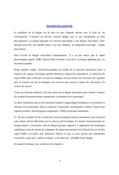 Fatigue musculaire : Acquisition & analyse