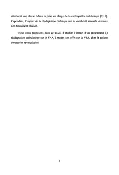 Readaptation et variabilite sinusale chez le patient coronarien