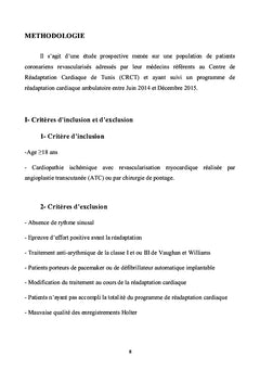 Readaptation et variabilite sinusale chez le patient coronarien