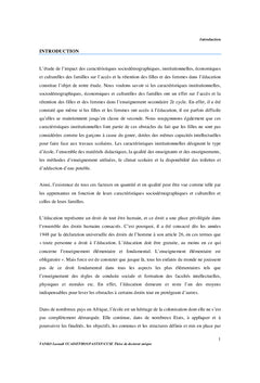 Genre et education des filles et des femmes en Afrique: cas du Niger
