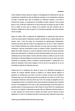Genre et education des filles et des femmes en Afrique: cas du Niger