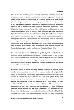 Genre et education des filles et des femmes en Afrique: cas du Niger