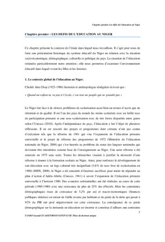 Genre et education des filles et des femmes en Afrique: cas du Niger