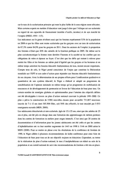 Genre et education des filles et des femmes en Afrique: cas du Niger