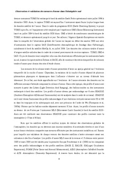 Observation et validation des mesures d'ozone dans l'hémisphère sud