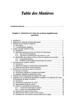 Sur la réduction de l'ordre des systèmes complexes