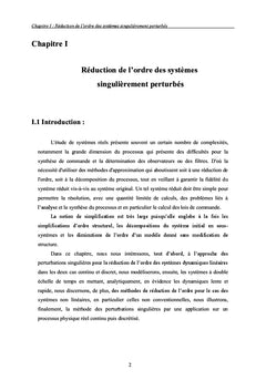 Sur la réduction de l'ordre des systèmes complexes