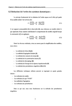 Sur la réduction de l'ordre des systèmes complexes