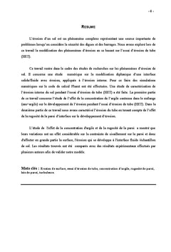 Modelisation mathematique et numerique de l'erosion des sols