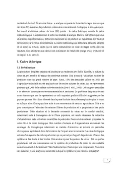 Rentabilite Agro economique coton Biologique, conventionnel et Bt