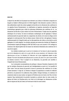 Les Scores Dimensionnels comme alternatives aux Indicateurs Composites