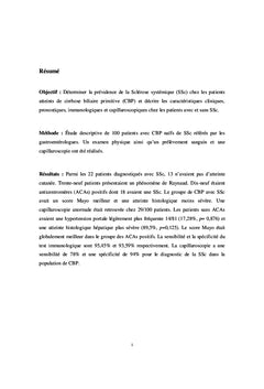 Sclerodermie systemique et cirrhose biliaire primitive