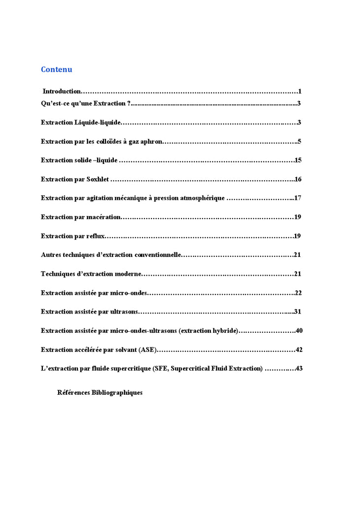 Les techniques d'extraction