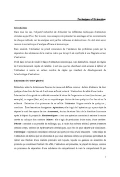 Les techniques d'extraction