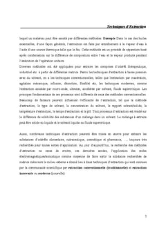 Les techniques d'extraction