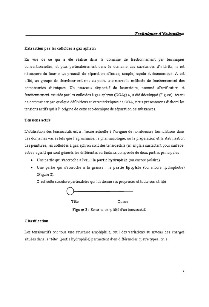 Les techniques d'extraction