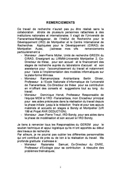 Modelisation de la dynamique de l'occupation du sol A Madagascar