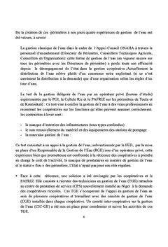 Evaluation des performances de Gestion de l'Eau sur 5 périmètres Niger