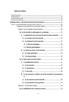 Théorie générale de l'obligation naturelle