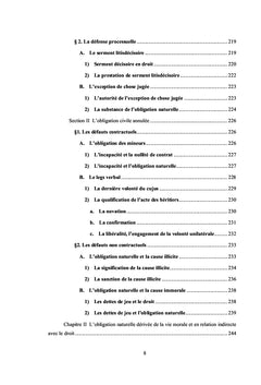 Théorie générale de l'obligation naturelle