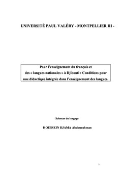 Langues nationales et langues de l'école à Djibouti