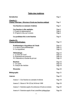 Analyse du travail des directeurs d'écoles primaires
