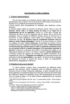 Analyse du travail des directeurs d'écoles primaires