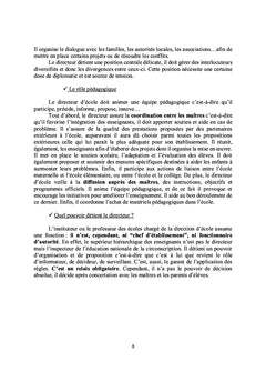Analyse du travail des directeurs d'écoles primaires