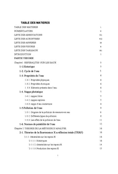 La qualité des eaux de consommation