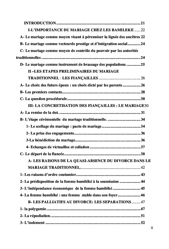 Le divorce chez les Bamileke (Ouest Cameroun) de 1922 A 1960: